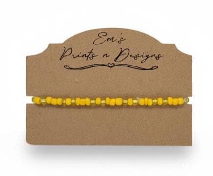 Handmade Yellow Stretch Elastic Seed Bead Bracelet