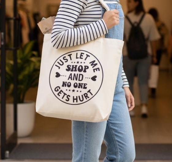 Canvas Shopping Lover Tote Bag - Choose your colour