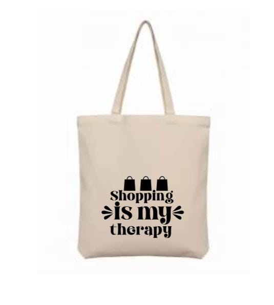 Canvas Shopping/Therapy Tote Bag - Choose colour