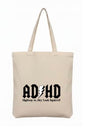 Canvas "ADHD" Shopping Tote Bag - Choose your colour