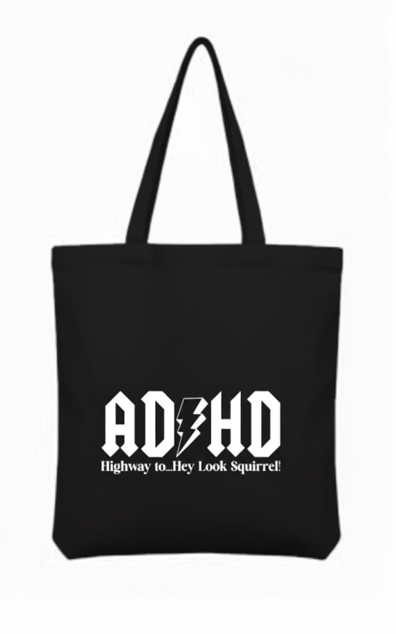 Canvas "ADHD" Shopping Tote Bag - Choose your colour