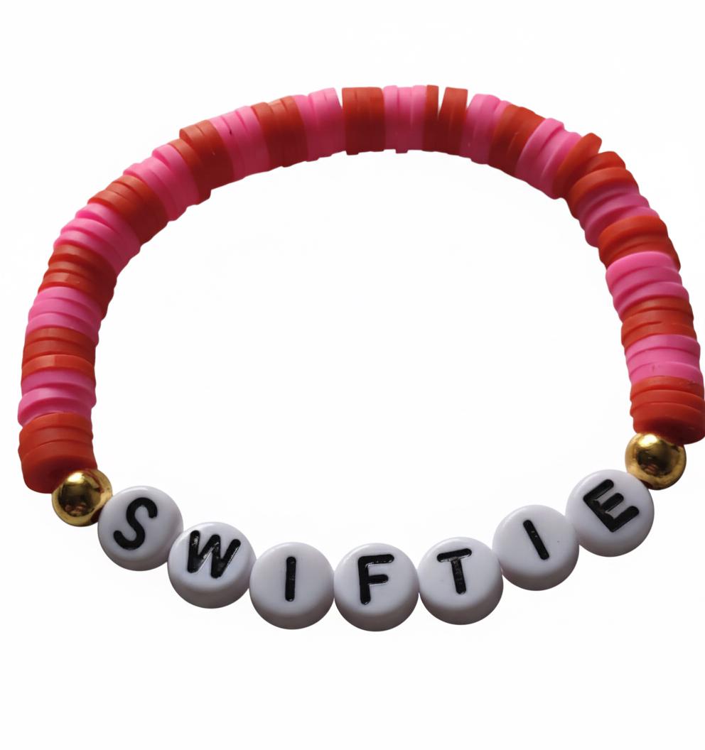 Stretch Elastic 'Swiftie' Clay Bead Bracelet