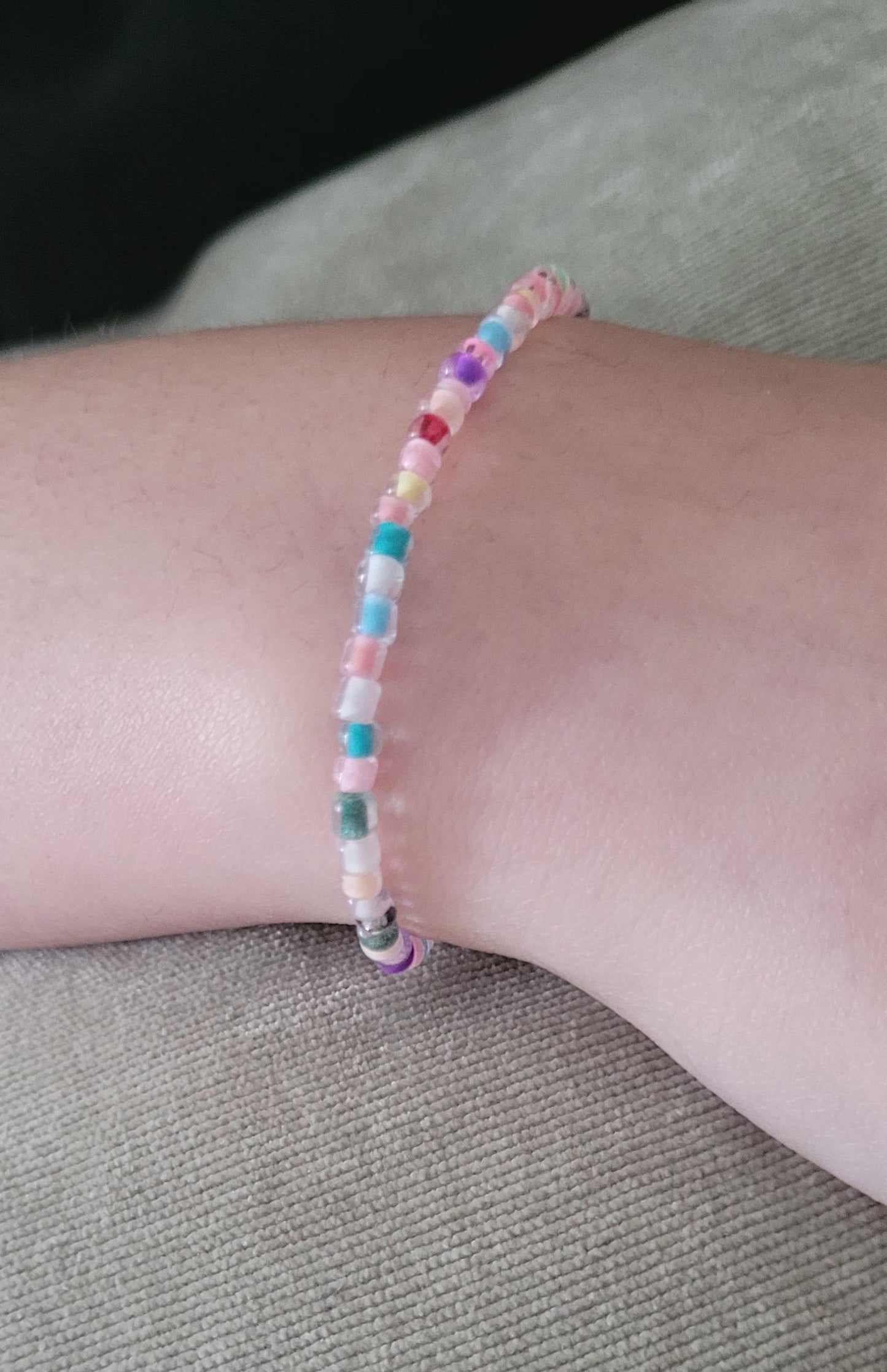 Handmade Stretch Elastic Seed Bead Bracelet