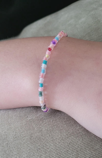 Handmade Stretch Elastic Seed Bead Bracelet
