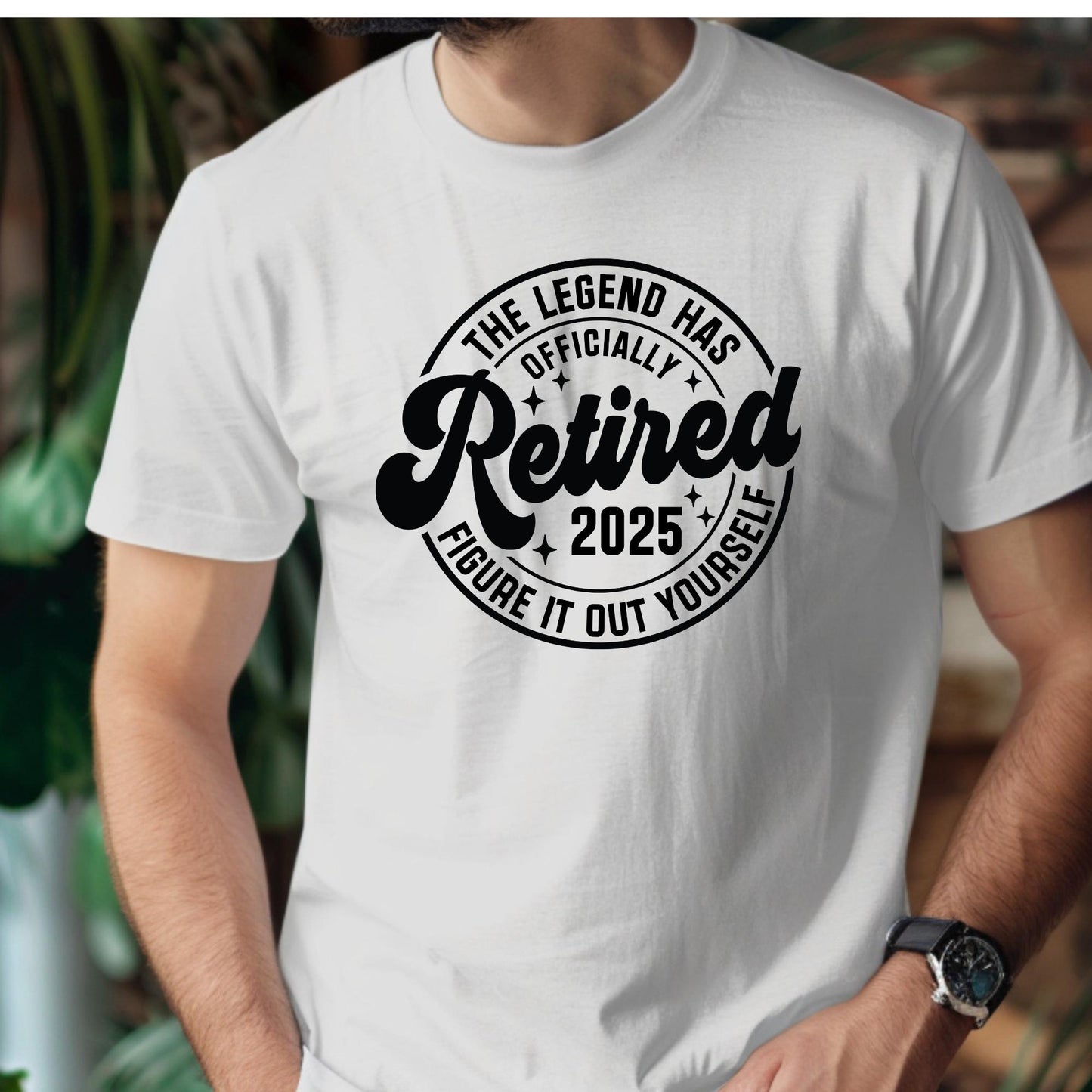 T-Shirt with humerous "retired" logo, Various Sizes