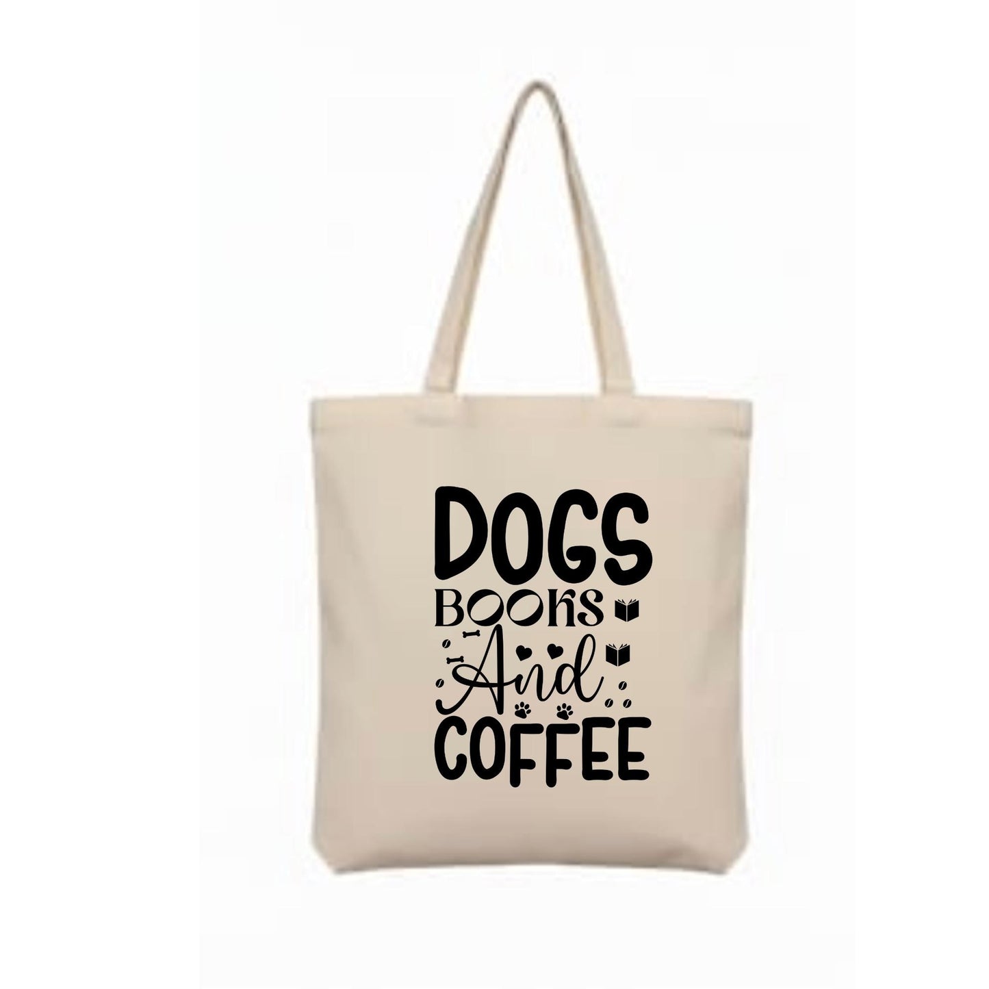 Canvas Dog Books Coffee Shopping Tote Bag - Choose your colour
