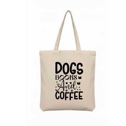 Canvas Dog Books Coffee Shopping Tote Bag - Choose your colour