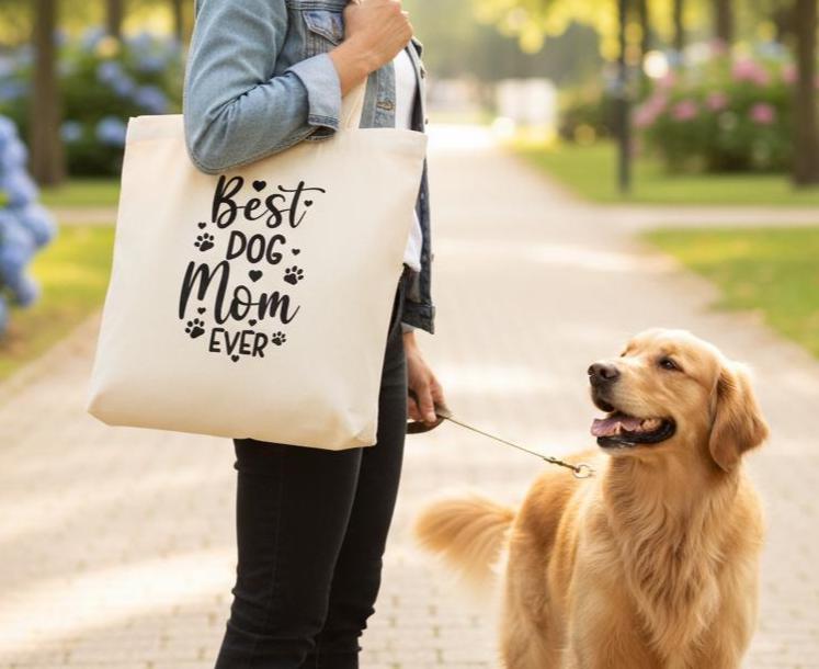 Canvas Dog Lover Tote Bag - Choose your colour
