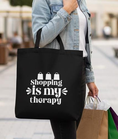 Canvas Shopping/Therapy Tote Bag - Choose colour