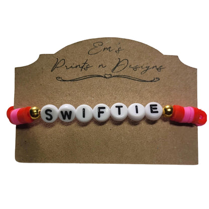 Stretch Elastic 'Swiftie' Clay Bead Bracelet