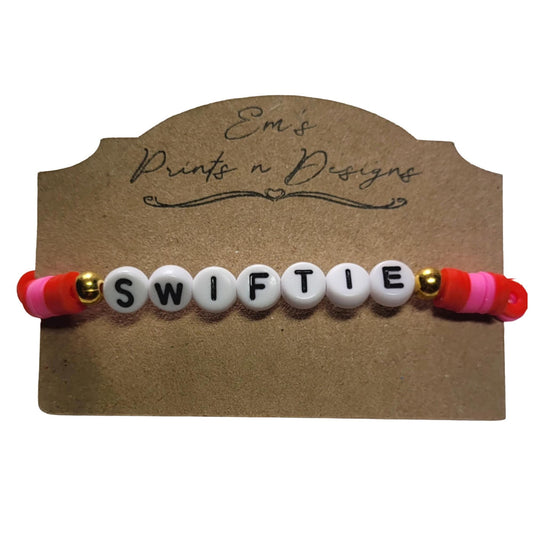 Stretch Elastic 'Swiftie' Clay Bead Bracelet