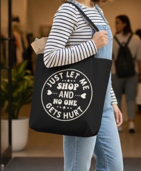 Canvas Shopping Lover Tote Bag - Choose your colour
