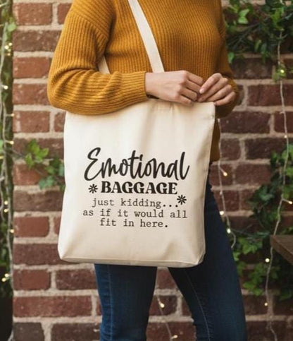 Canvas "Emotional Baggage" Shopping Tote Bag